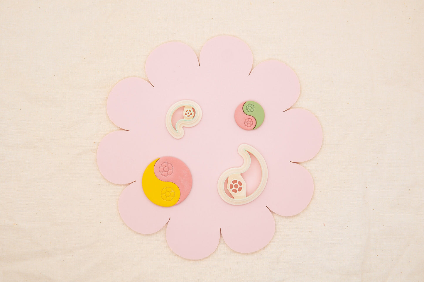 Floral Yin Yang Polymer Clay Cutter