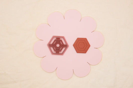 Hexagon Polymer Clay Cutter, 1970's Decade Craft Cutter, Funky Shape Clay Tool, ClayAndCaridad Collab Polymer Clay Cutter