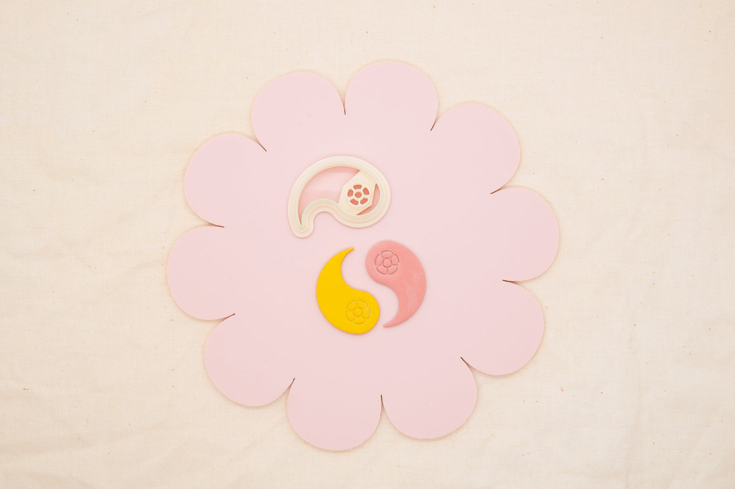 Floral Yin Yang Polymer Clay Cutter