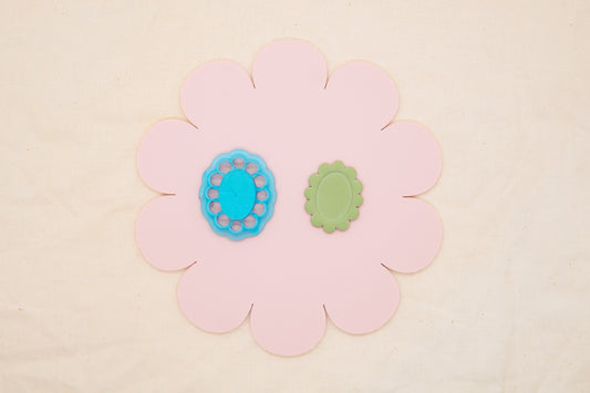 Floral Oval Polymer Clay Cutter, 1960's Decade Craft Cutter, Floral Oval Clay Tool, TheHoneyOpal Collab Polymer Clay Cutter