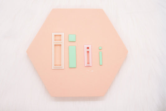 Long Rectangle with Square Stud Polymer Clay Cutter