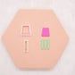 Trapezoid with Rectangle Dangle Polymer Clay Cutter Set