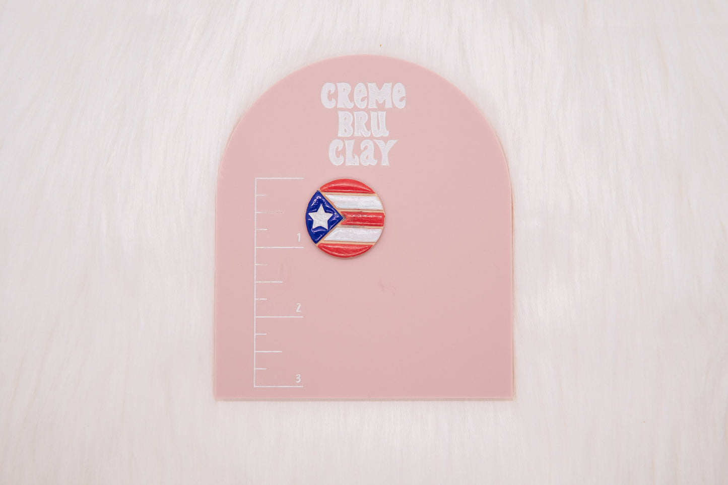 Puerto Rico Flag Circle Imprinted Clay Cutter