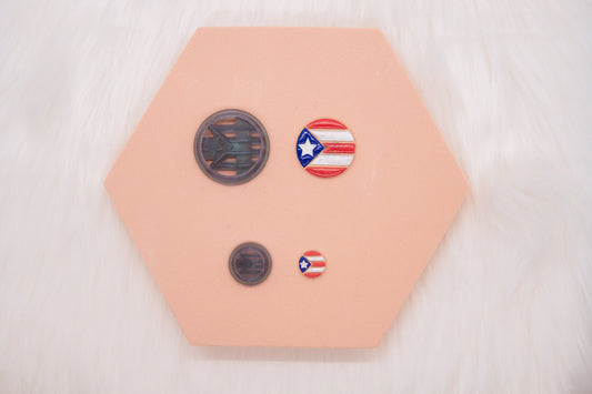 Puerto Rico Flag Circle Imprinted Clay Cutter