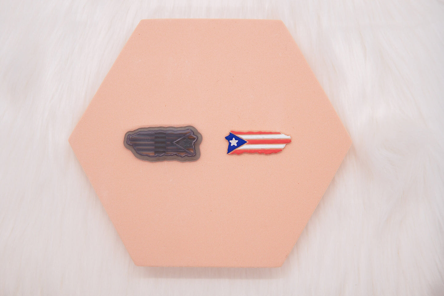 Puerto Rico Island Flag Imprinted Clay Cutter