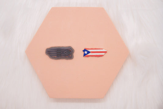 Puerto Rico Island Flag Imprinted Clay Cutter