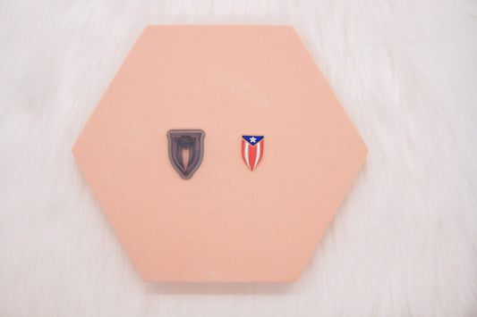 Puerto Rico Flag Shield Imprinted Clay Cutter